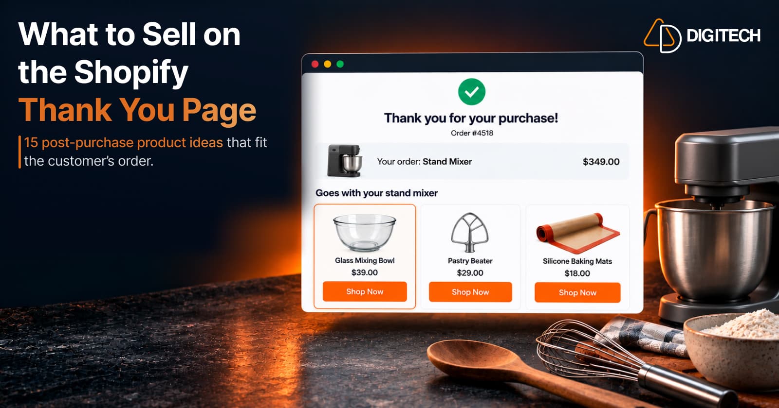 Thank You Page recommending accessories for a stand mixer